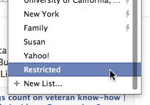 Facebook-Restricted-list